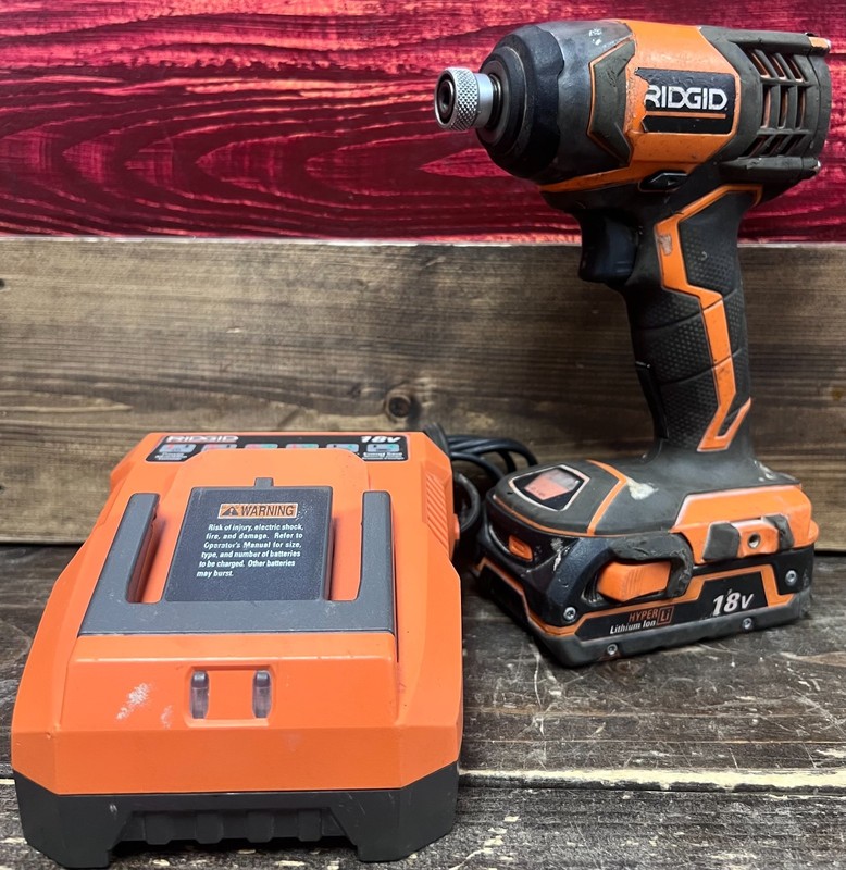 Ridgid R86034 18V Lithium Ion Hex Shank Impact Driver w/Battery& Charger