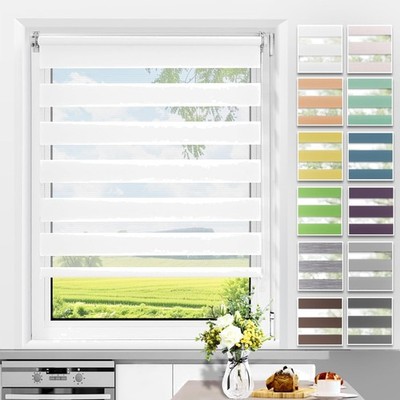 Doppelrollo Klemmfix Rollo Fenster Tür lichtdurchlässig Sichtschutz Weiß