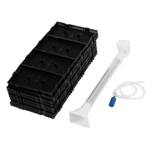 Aquarium Undergravel Filter 32-Piece | Double Filtration | Easy to Clean, Black