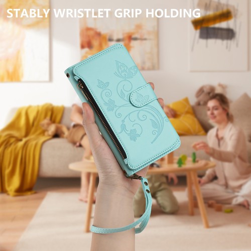 For Samsung Galaxy A26 A25 A24 A23 A22 Zipper PU Leather Wallet Phone Case Cover - Picture 10 of 91