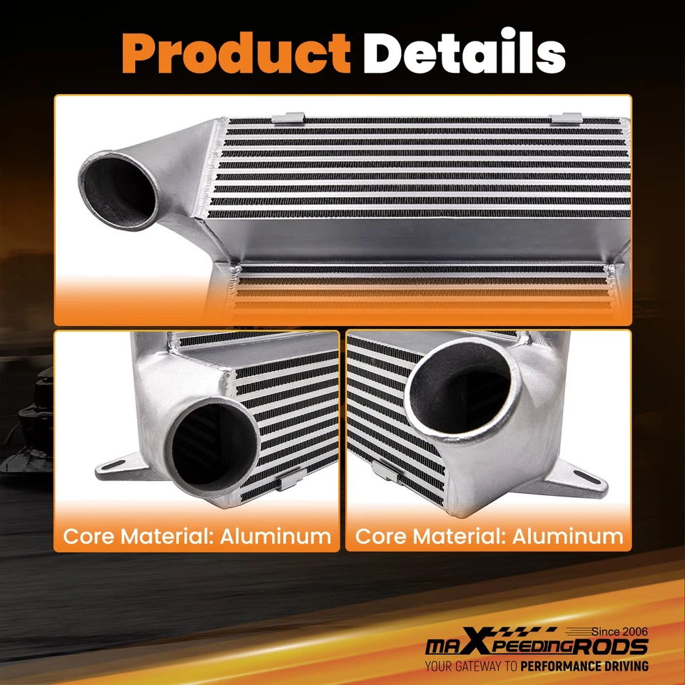 Intercooler de aluminio escalonado Race de 7,5"" para BMW E90 E91 E92 335i/xi 2007-2011 Foto 3 de 4