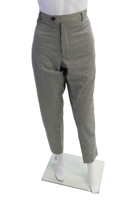 Etro Milano Womens Cotton Striped Pocketed Tapered Leg Pants Gray Size 54