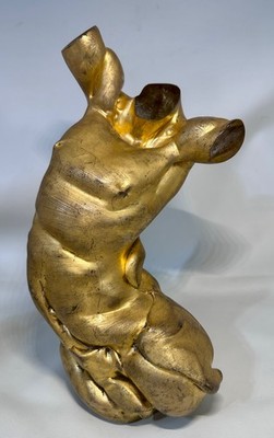 1992 Martin Blank Male Torso Gold Gilded Glass Sculpture Gay Int Murano Style