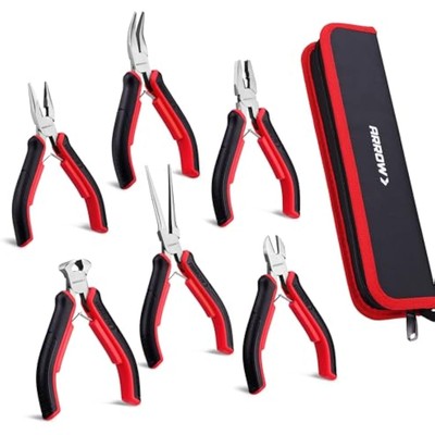 ARROW Mini Pliers Set, 6-Piece Precision Jewelry & Craft Kit   Include