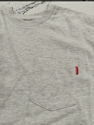Supreme Pocket Tee Off White Grey Ivory Color Size Medium 100% Authentic