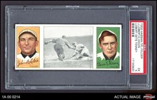1912 T202 Hassan Red Dooin / Hans Lobert Lobert Gets Tenney  Phillies PSA 5 - EX