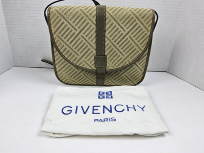 Givenchy Paris Leather Trim Shoulder Handbag Purse Grey