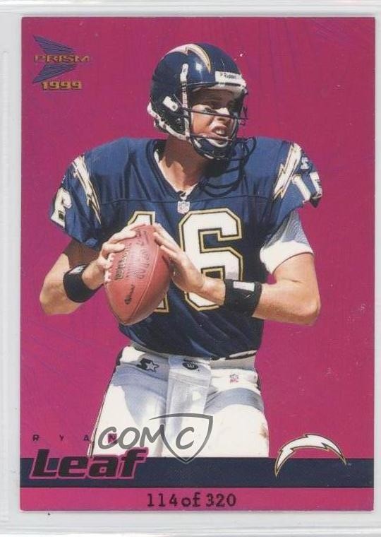 1999 Pacific Prism Holographic Purple 114/320 Ryan Leaf #122 0j0