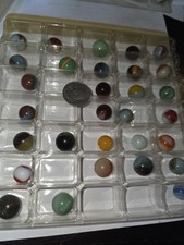 30 Vintage Glass Marbles Mixed Lot Swirl Opaque Multicolor Collectible