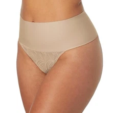 Maidenform Shaping Lace Thong Transparent/Nude, Firm Control, Medium