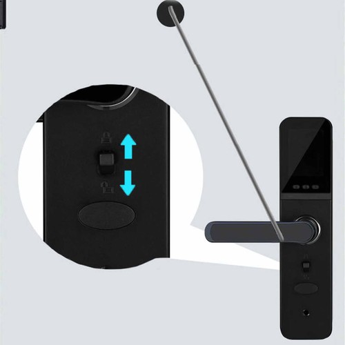 Black Face Recognition Smart Lock Wifi Remote Control Touch Screen Fingerpri NEW - Afbeelding 2 van 12