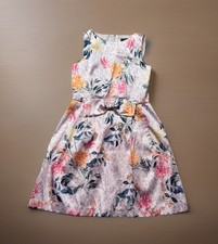 Women’s Floral Zip Up Dress Midi, With Pockets, Size 12 — Tahari Brand