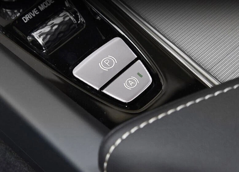 Panel de freno de mano electrónico de aluminio azul/rojo/plateado para Volvo XC90 2016-23 Foto 4 de 4