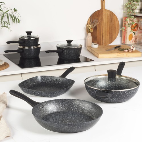 Salter Griddle Pan Non-Stick 28cm Megastone Collection Forged Aluminium Silver - Picture 2 of 9