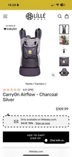Lille Baby 3-in-1 Carryon Airflow Toddler Carrier Charcoal/Silver, 25-60 LBS