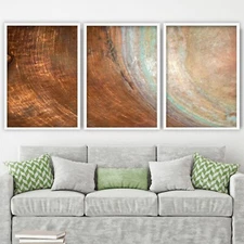 Abstract Set of 3 Copper pot Wall Art Print Picture Contemporary Print Gallery