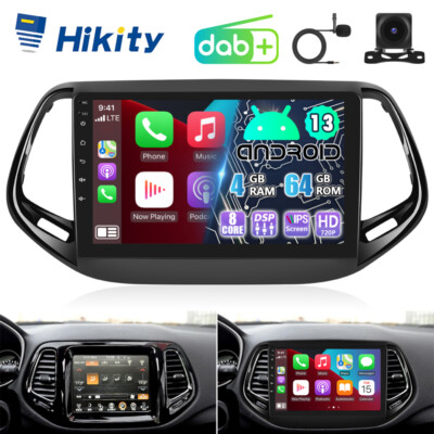 DAB+ 8-Core 4+64GB Android Autoradio GPS Navi Carplay für Jeep Compass 2017-2020