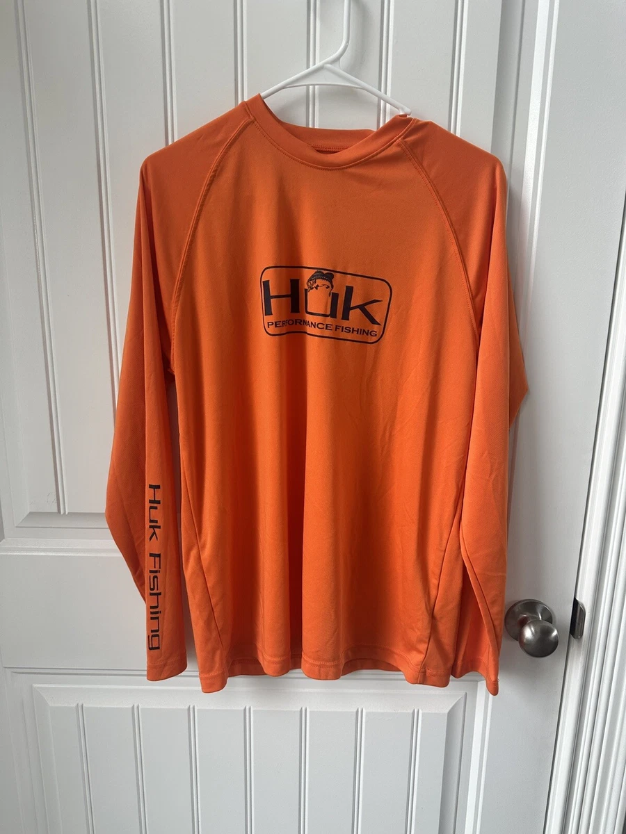 Chemise Huk Homme Taille L, Orange, Manches Longues, Pêche Et Outdoor