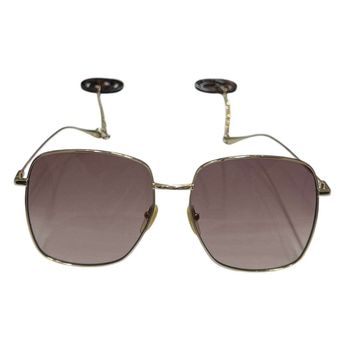 GUCCI ブラウンサングラス GUCCI GG1031S Gold Brown Chain Sunglasses, Size 59 | eBay