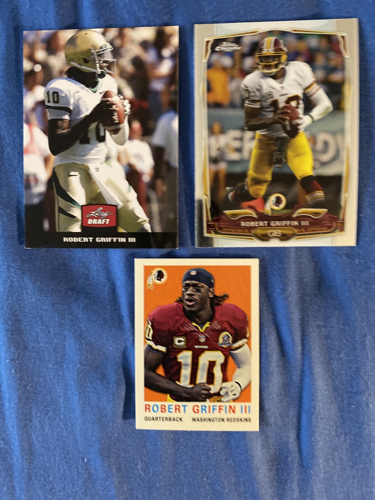 Robert Griffin III 2012 Leaf Draft Rc 2013 Topps Mini & 2014 Topps Chrome
