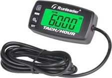 Digital Tach Hour Meter Rpm Gauge Meterbacklight Display Battery Replaceable