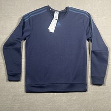 Adidas Navy Blue Sweatshirt Large Men's Long Sleeve Sweater NWT