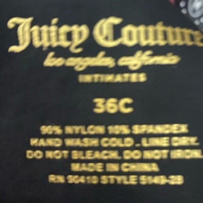 New Juicy Couture Lightly Padded Bra Size 36C Please Read