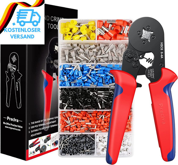Crimpzangen AderendhüLsen Set, Preciva AderendhüLsenzange Crimpzange Set Mit 120-image