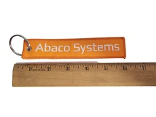 Abaco Systems Orange Tag Keychain Military Embroidered