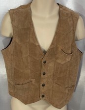 VINTAGE RANDY NIKOLS FINE LEATHER SUEDE LEATHER VEST SIZE 40 VERY GODO COND BB23