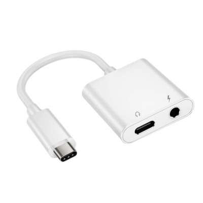  2 In USB C Charger Cable Speaker Wire Type-C Mic Adapter Headset