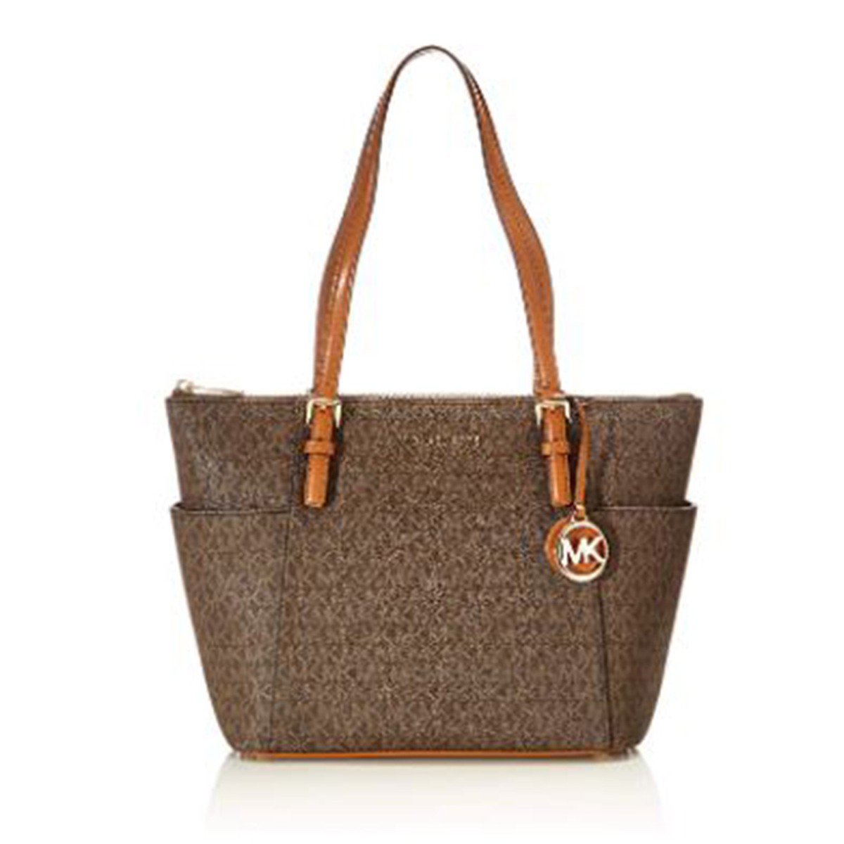 Michael Kors EW TZ Leather Tote Bag “brown” for sale online