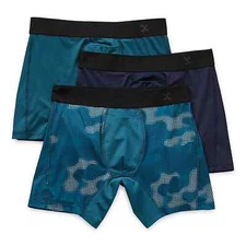 New XERSION Essential Performance Boxer Briefs 3 Pair Blue Camo Navy Blue XLARGE