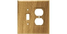 Toggle Outlet Wall Plate Switch Duplex Oak Wood 