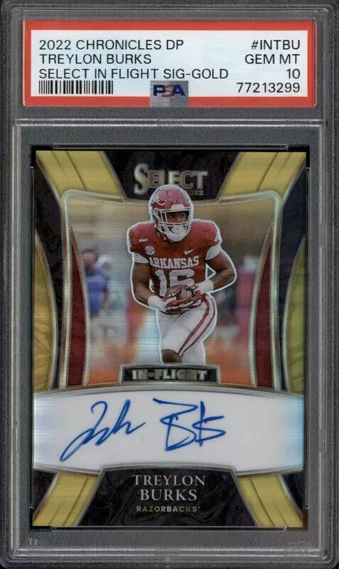 Treylon Burks Panini Chronicles Draft Picks Select in Flight Signatures #INTBU Gold