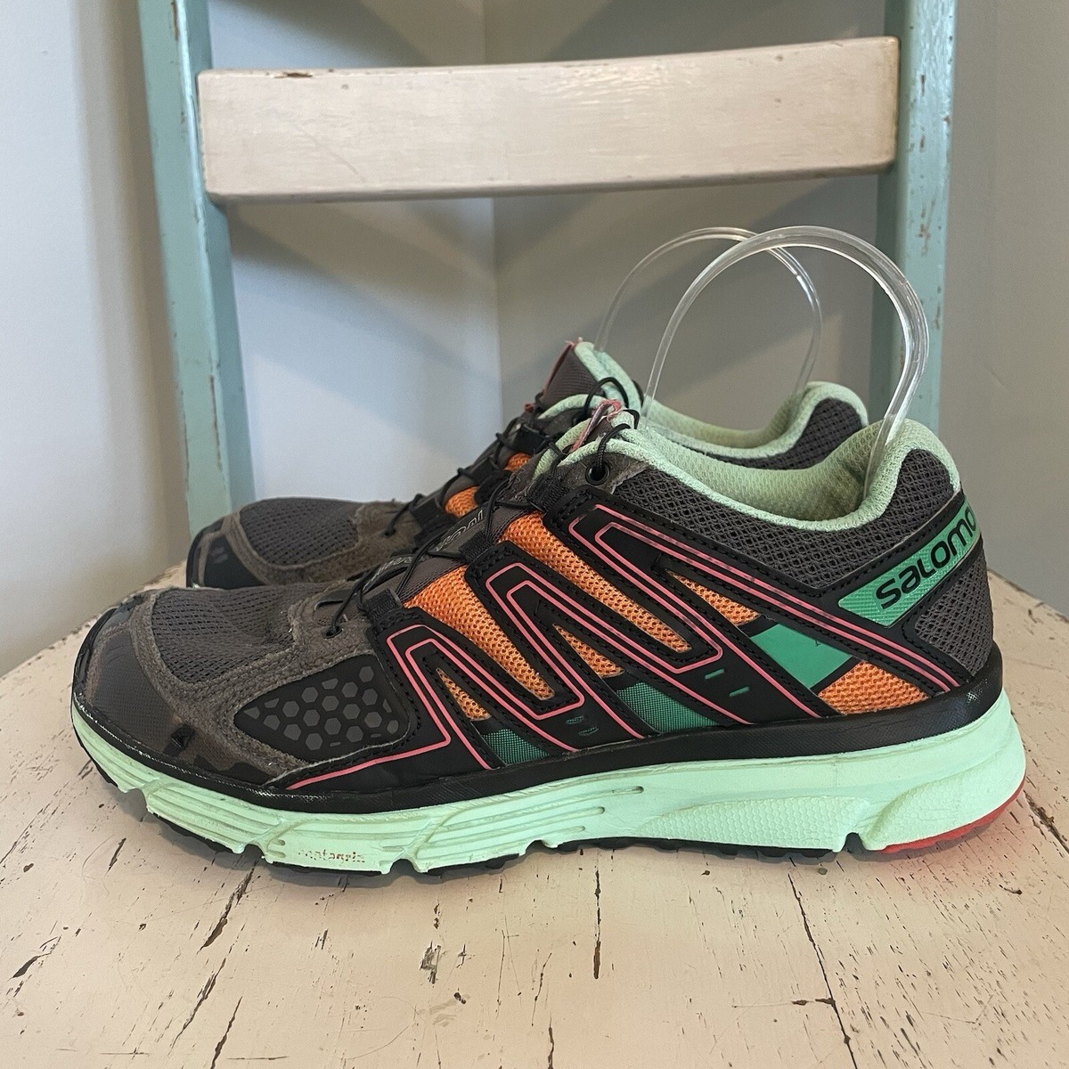 Salomon X Mission Trail Running Shoes Womens Size Black Green