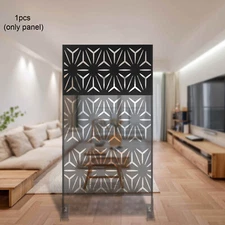 Flower Pattern Privacy Screen Decorative Panel Metal Fence OutdoorIndoor Durable