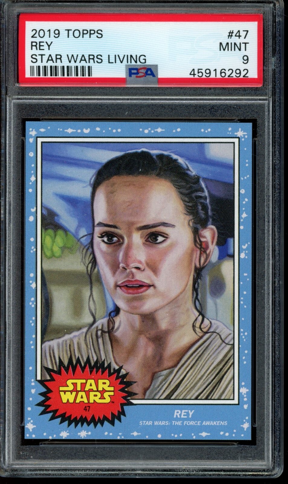 2019 Topps Star Wars Living Set #47 Rey PSA 9 Mint SP Card The Force Awakens