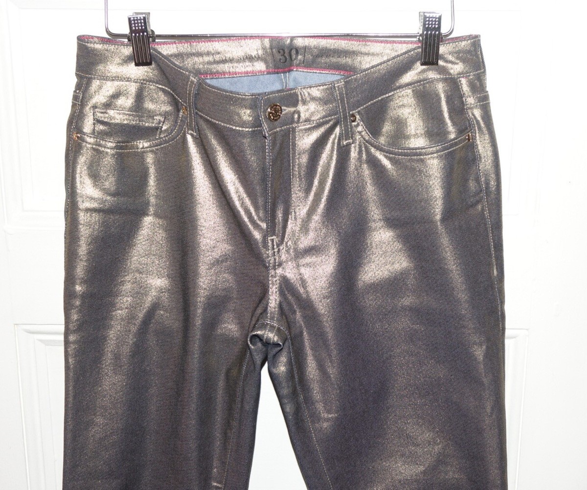 Kate Spade Broome Street size 30 skinny denim jeans metallic