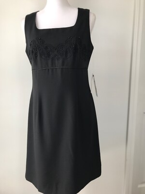 NWT John Roberts Black Evening Casual Sleeveless Dress Size:8