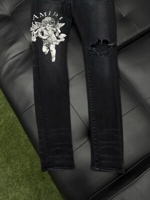 Size 32 - Amiri Angle Jeans 100% Authentic Black Leg Logo Quick