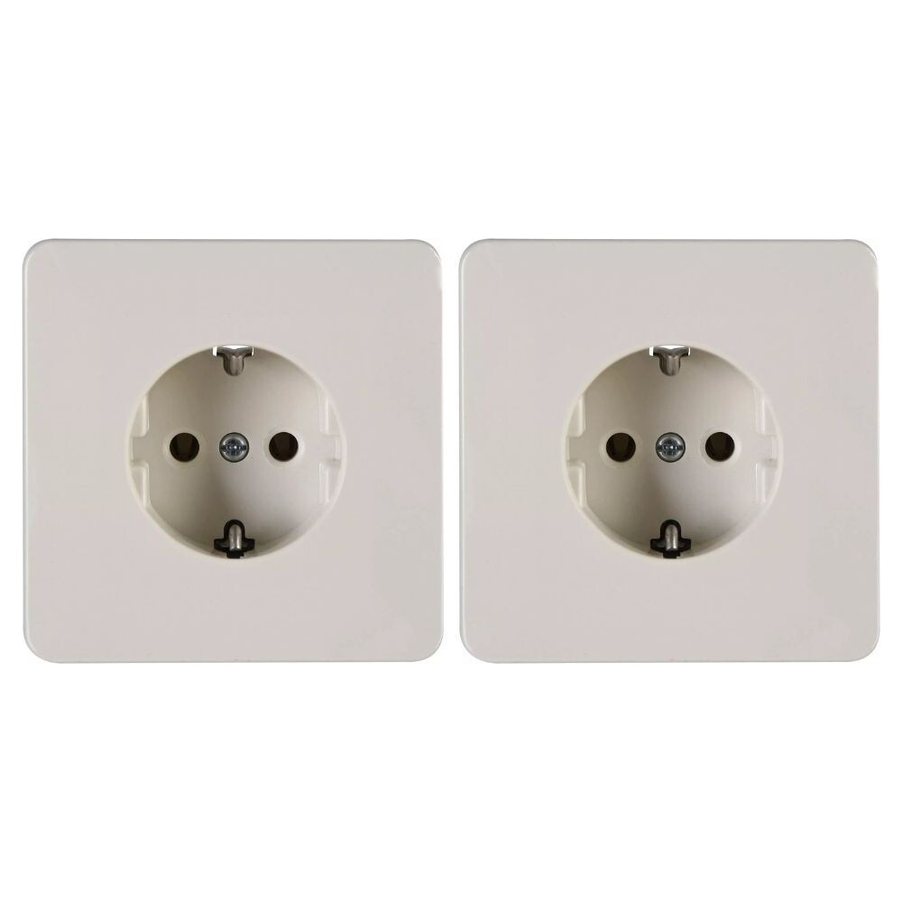 [2er] Kopp Schutzkontakt Steckdose-Стандартный кремовый фильтр 250V 16A 1-Fach