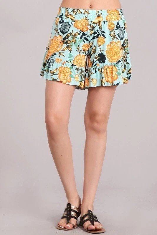 Chatoyant Leaves Shorts Green Medium