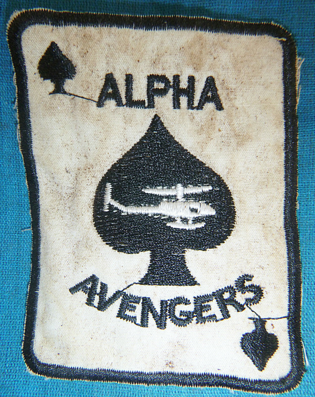 Patch - 101st AIRBORNE - ALPHA AVENGERS - Ace of Spades - Vietnam War - W