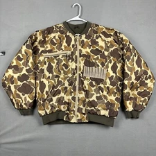 Mount'n Prairie Hunting Jacket Mens Large Duck Camo Insulated Waterproof Bomber