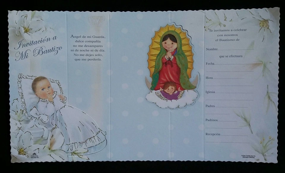 Invitaciones A Mi Bautizo (Bautismo Español, Invitaciones de Bautizo) niño Foto 2 de 4