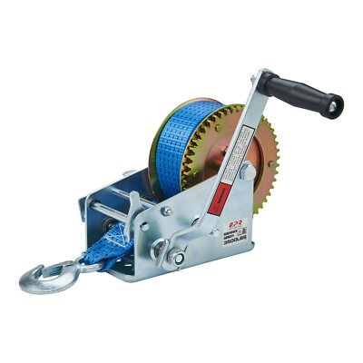 OPENROAD Boat Winch 3500lbs Hand Winch, 32ft Blue Strap Trailer RV ATV Ski Jet