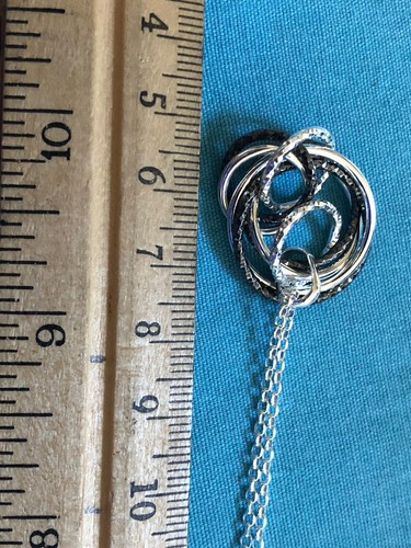 Sterling Silver Ruthenium Rings Pendant 16+Necklace Earrings Wires S4605 - Picture 6 of 7