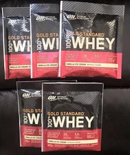 Optimum Nutrition Gold Standard 100% Whey Protein Powder  5-1 servings-Vanilla