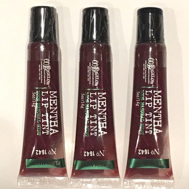 3 BATH & BODY WORKS CO BIGELOW PLUM MINT MENTHA LIP TINT GLOSS SHINE